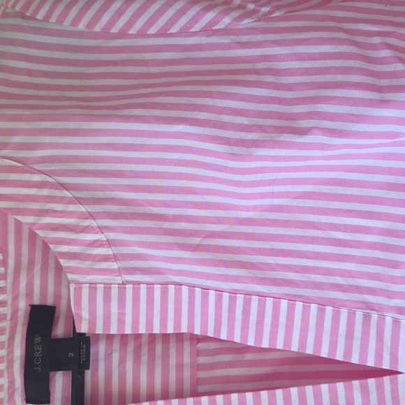 J.Crew Striped Top 2 Cotton Bell Sleeve NWOT Pink and White - Picture 6 of 6